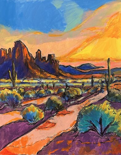 Desert prism by Frankie Duru, Painting for Sale on Singulart