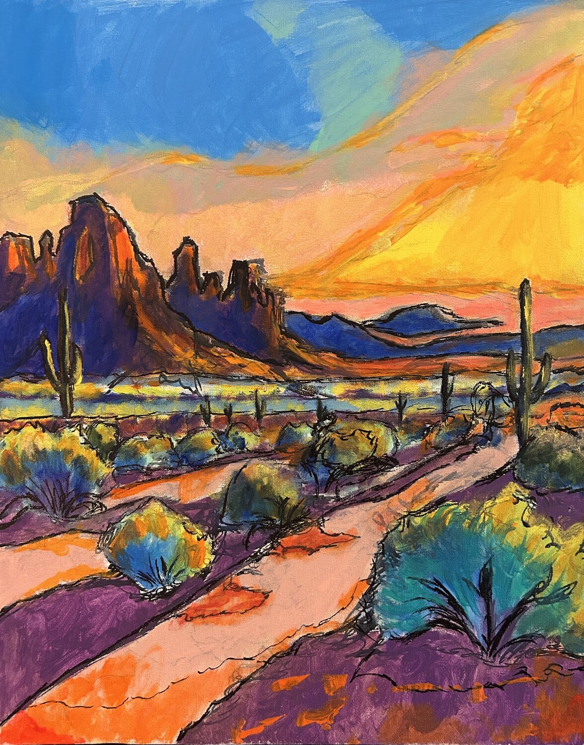Desert prism Frankie Duru Original painting for sale