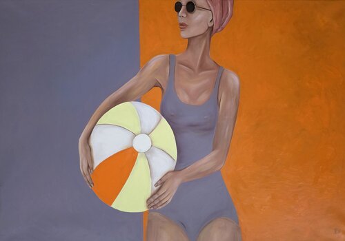 "Hold my ball" by Erika Vilimaitytė, Painting for Sale on Singulart
