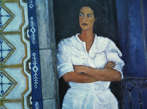 A las 8, esperando al marido di Beto Urruty, Pittura in vendita su Singulart