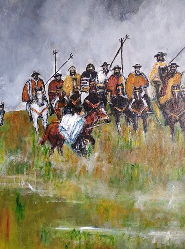 Gauchos al horizonte de Beto Urruty, Pintura a la venta en Singulart