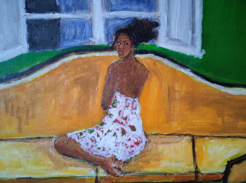 La ministra de Mozambique par Beto Urruty, Peinture en vente sur Singulart