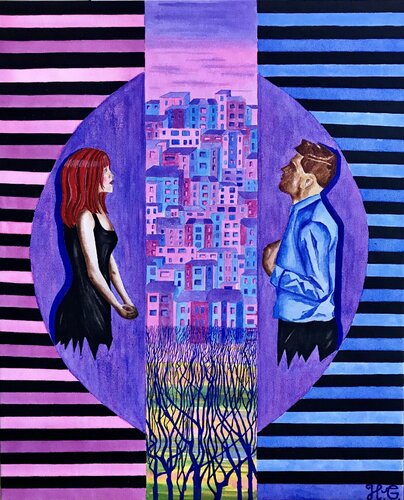 "Love in Town" de Hanna Gasanova, Pintura a la venta en Singulart