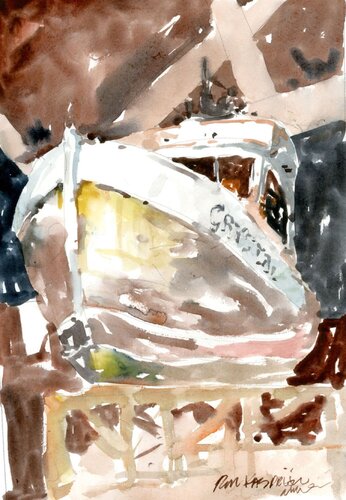 Richmond Bc Boatbuilders van Ron Kasprisin, Schilderij te koop op Singulart