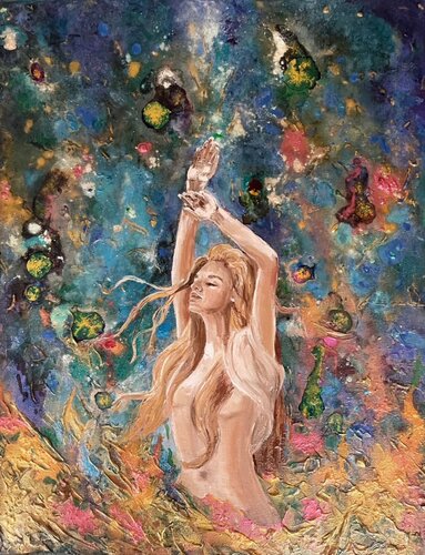 Cosmos Queen di Jacqui Hoitingh, Pittura in vendita su Singulart