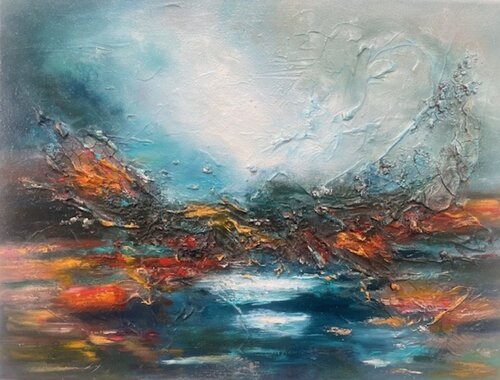 Held by the Horizon di Jacqui Hoitingh, Pittura in vendita su Singulart