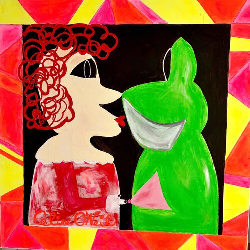 Mädchen und Frosch van Celine O´Neil, Schilderij te koop op Singulart