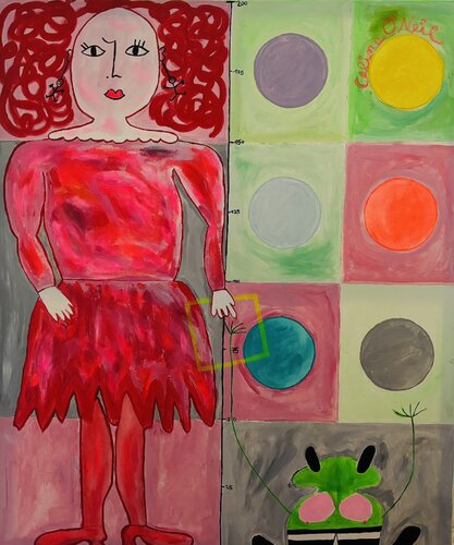 she is super tall di Celine O´Neil, Pittura in vendita su Singulart