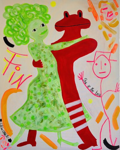 She is the boss by Celine O´Neil, Painting for Sale on Singulart