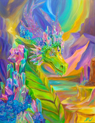 Crystal Cave Dragon de Natalia Wilkinson, Pintura a la venta en Singulart