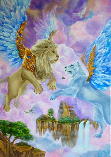 Lions of Light de Natalia Wilkinson, Pintura a la venta en Singulart