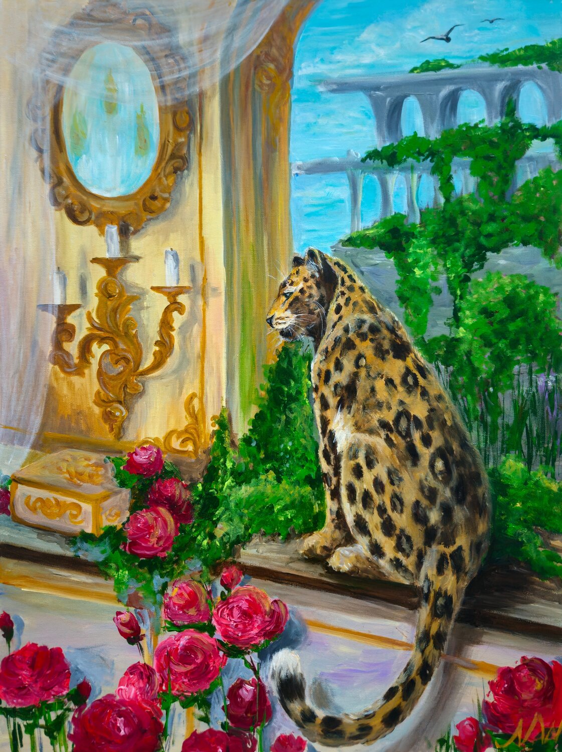 Leopard Guardian in a Golden Palace Natalia Wilkinson