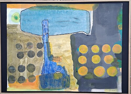 Les points jaunes by yves minssart, Work on Paper for Sale on Singulart