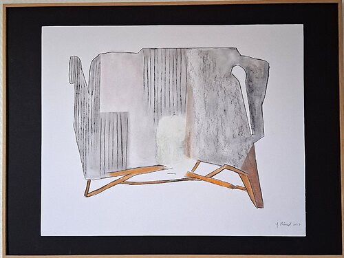 Ciseaux orange by yves minssart, Work on Paper for Sale on Singulart