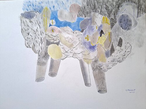 Cônes par yves minssart, Dessin en vente sur Singulart