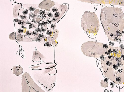 Nuée noire by yves minssart, Work on Paper for Sale on Singulart