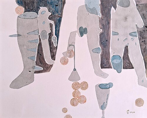 Jeu de jambes van yves minssart, Werk op papier te koop op Singulart