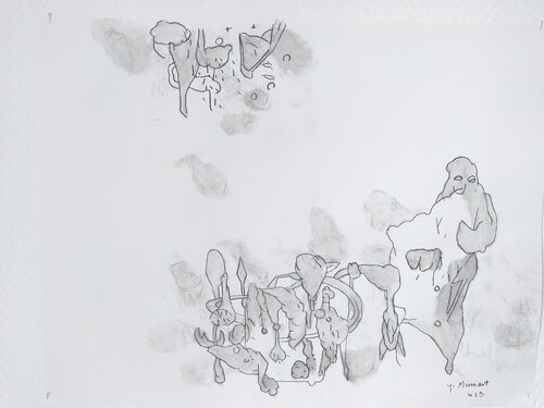 Scène au personnage 1 by yves minssart, Work on Paper for Sale on Singulart