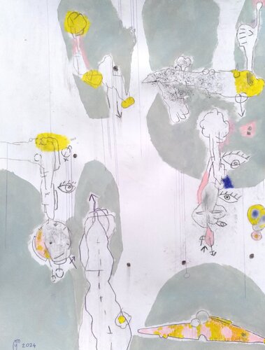 Yeux cachés by yves minssart, Work on Paper for Sale on Singulart