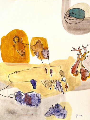 Sous les regards by yves minssart, Work on Paper for Sale on Singulart