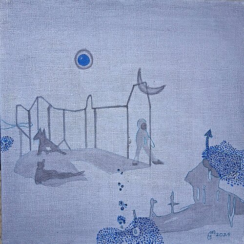 Astre bleu I von yves minssart, Malerei kaufen auf Singulart