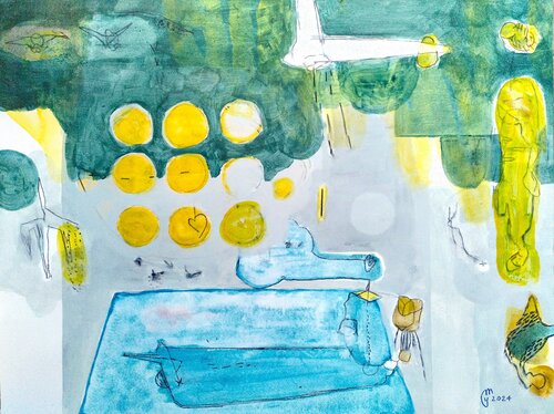 Bassin by yves minssart, Work on Paper for Sale on Singulart