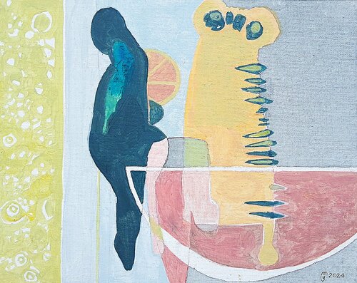 Personnage bleu di yves minssart, Pittura in vendita su Singulart