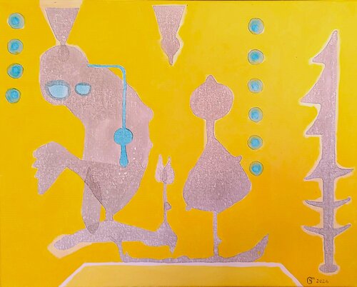 Personnage aux signes de yves minssart, Pintura a la venta en Singulart