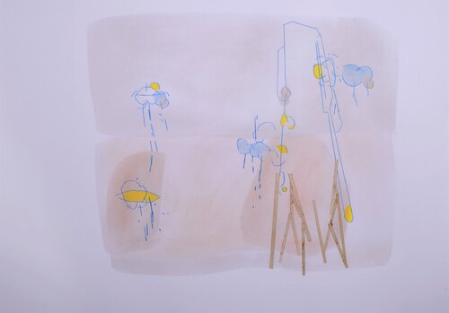 Equilibres van yves minssart, Werk op papier te koop op Singulart