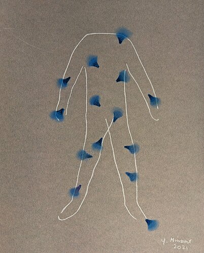 Shavasana by yves minssart, Drawing for Sale on Singulart