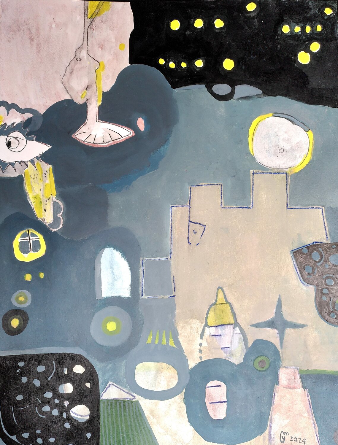 Scène nocturne yves minssart