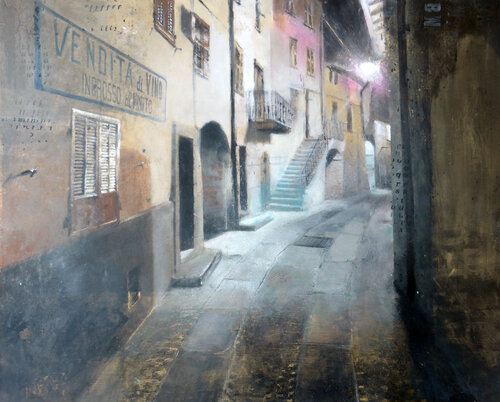 LIGHT POLLUTION n°5 (LA VIA DEI POETI) di Diego Scursatone, Pittura in vendita su Singulart