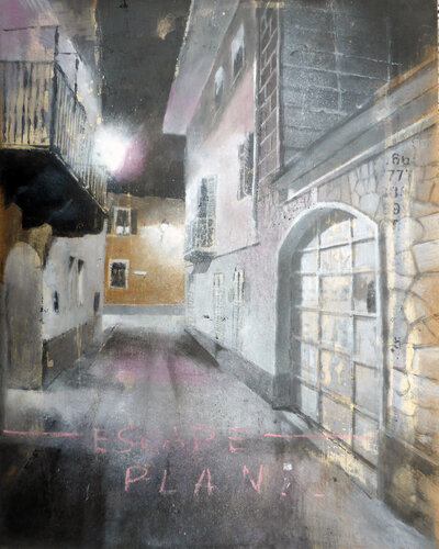 LIGHT POLLUTION n°15 (ESCAPE PLAN) by Diego Scursatone, Painting for Sale on Singulart