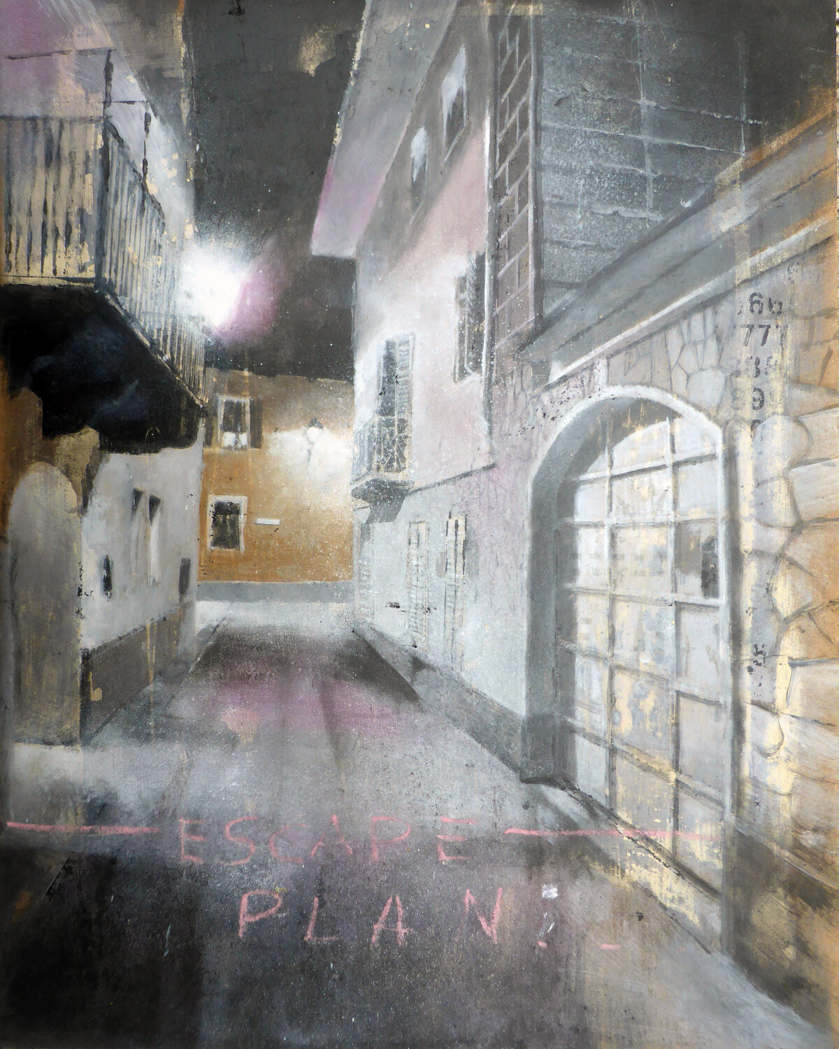 LIGHT POLLUTION n°15 (ESCAPE PLAN) Diego Scursatone Original painting for sale