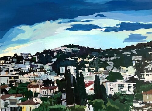 hauts de cagnes sur mer von Manejudith Sitruk, Malerei kaufen auf Singulart