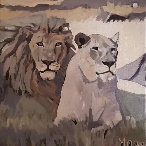 couple félin von Manejudith Sitruk, Malerei kaufen auf Singulart