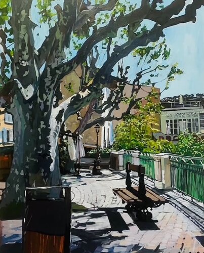 Place St Sébastien, le Cannet van Manejudith Sitruk, Schilderij te koop op Singulart