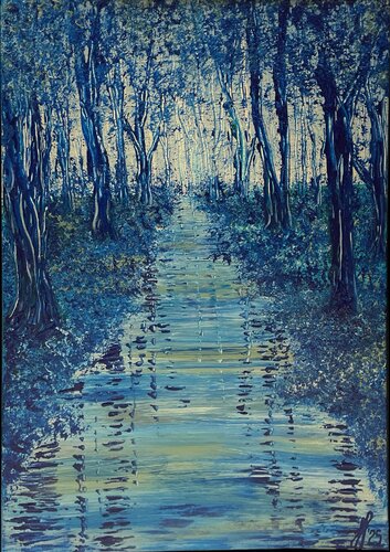 Twilight Brook van Fie Freja Sandkamm, Schilderij te koop op Singulart