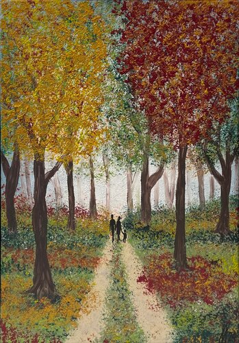 Autumn Walk by Fie Freja Sandkamm, Painting for Sale on Singulart