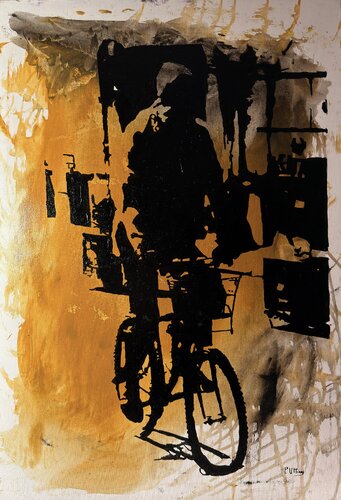 IN BICICLETTA di Paolo Uttieri, Pittura in vendita su Singulart