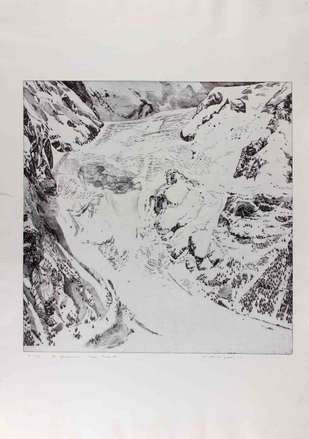The Brenva glacier Federica Galli Druck zu verkaufen