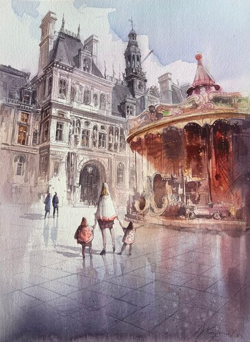 "Hotel de Ville" by Vasyl Kohutych, 회화 for Sale on Singulart
