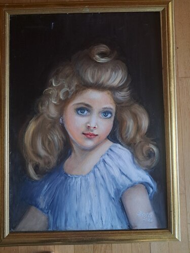 "LITTLE GIRL "  JULIES CYRILL  CAVE FRANKREICH 1902 by Brigitte Otto, Painting for Sale on Singulart
