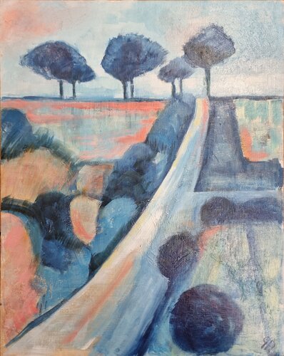 Beyond the Blue Trees van Grace Pattinson, Schilderij te koop op Singulart