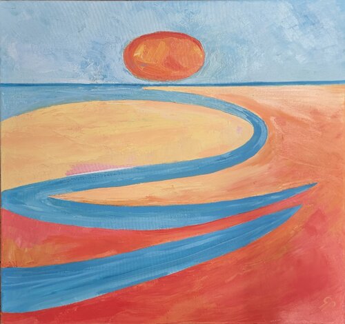 Blue Horizon van Grace Pattinson, Schilderij te koop op Singulart