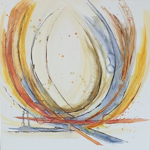Inner Core   Abstrakte Kunst, Zeitgenössische Kunst, Intuitive Malerei, Bewegung, Innerer Kern, Wandel, Energie, Balance, Emotion, Ruhe und Dynamik by Gordana Brousek, 油畫 for Sale on Singulart