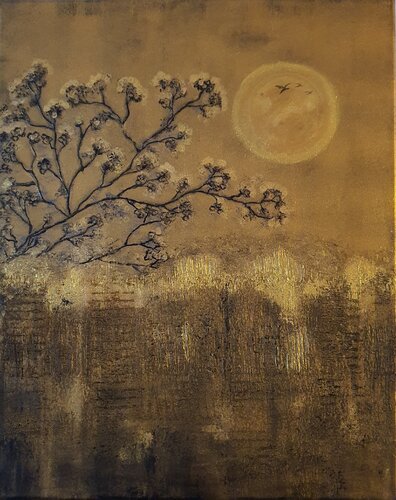 Golden Silence par Gordana Brousek, Peinture en vente sur Singulart