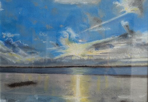 Soleil d'hiver sur la Point d'Arçay par Xavier Bertrand, Peinture en vente sur Singulart