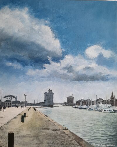 Beau temps sur le Vieux Port de la Rochelle di Xavier Bertrand, Pittura in vendita su Singulart