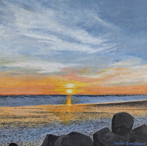 Coucher de soleil sur le Pertuis Breton von Xavier Bertrand, Malerei kaufen auf Singulart